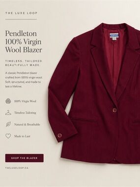 Pendleton Women's Wine Red Wool Blazer